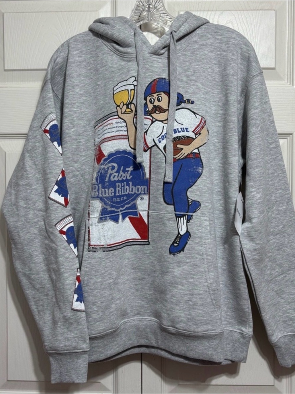 Forever 21 Gray Pabst Blue Ribbon Graphic Hoodie